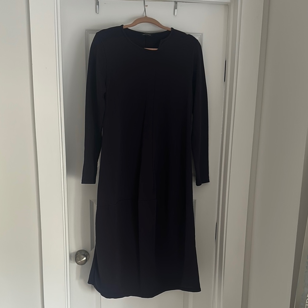 Plum Long Sleeve Cotton Dress